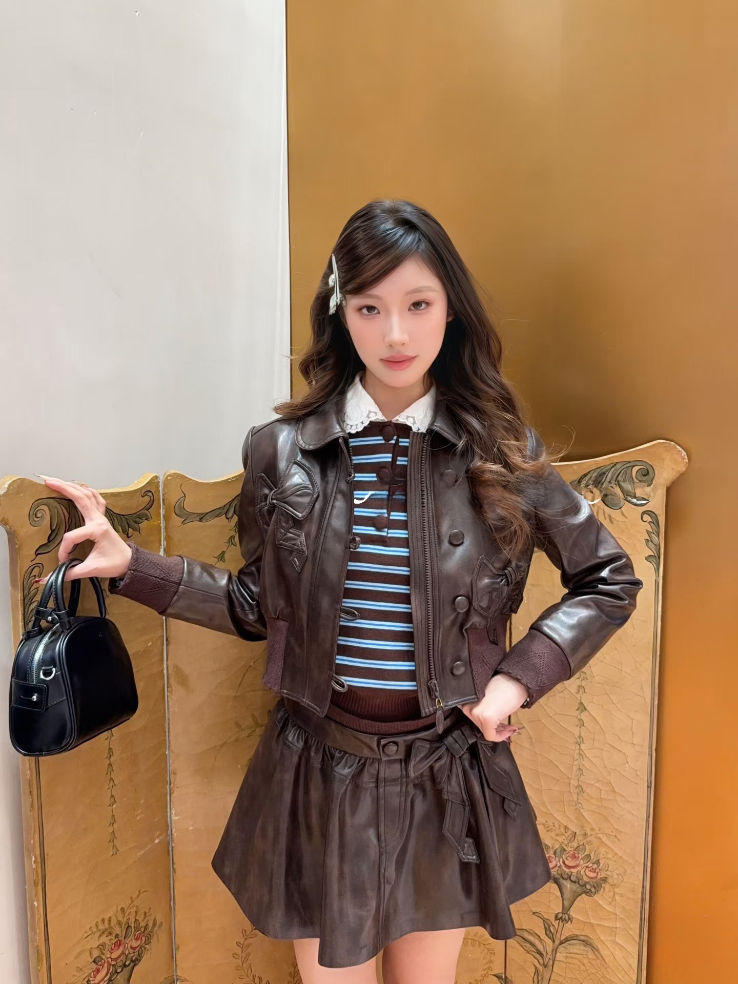 Leather Work Jacket Women'S - Early Spring Heavy Work Washed Knot