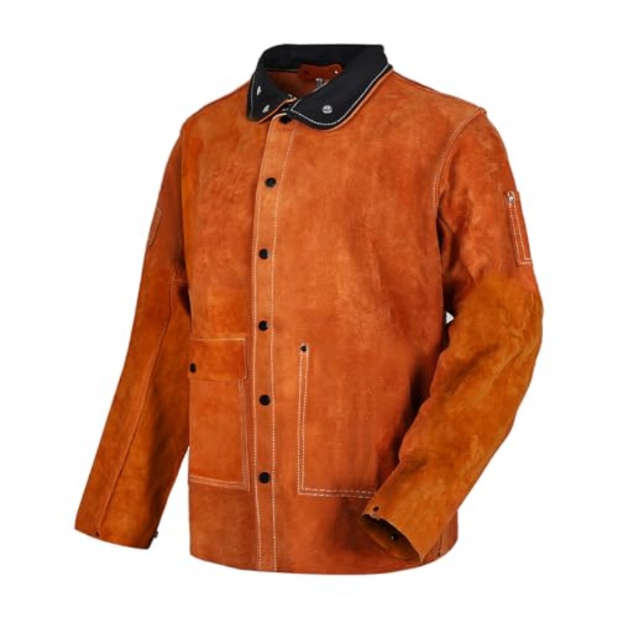 Leather Work Jacket Women'S - QeeLink Leather Welding Jacket - Flame-Resistant