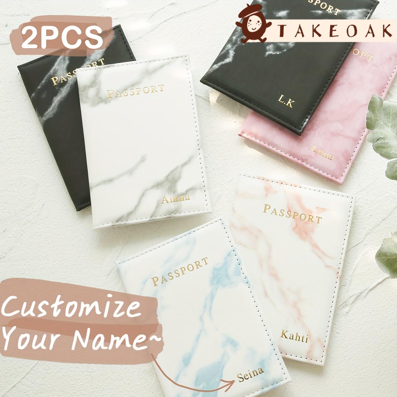 Leatherwork Embossing - 2PCS Custom Couple Passport Holder Set