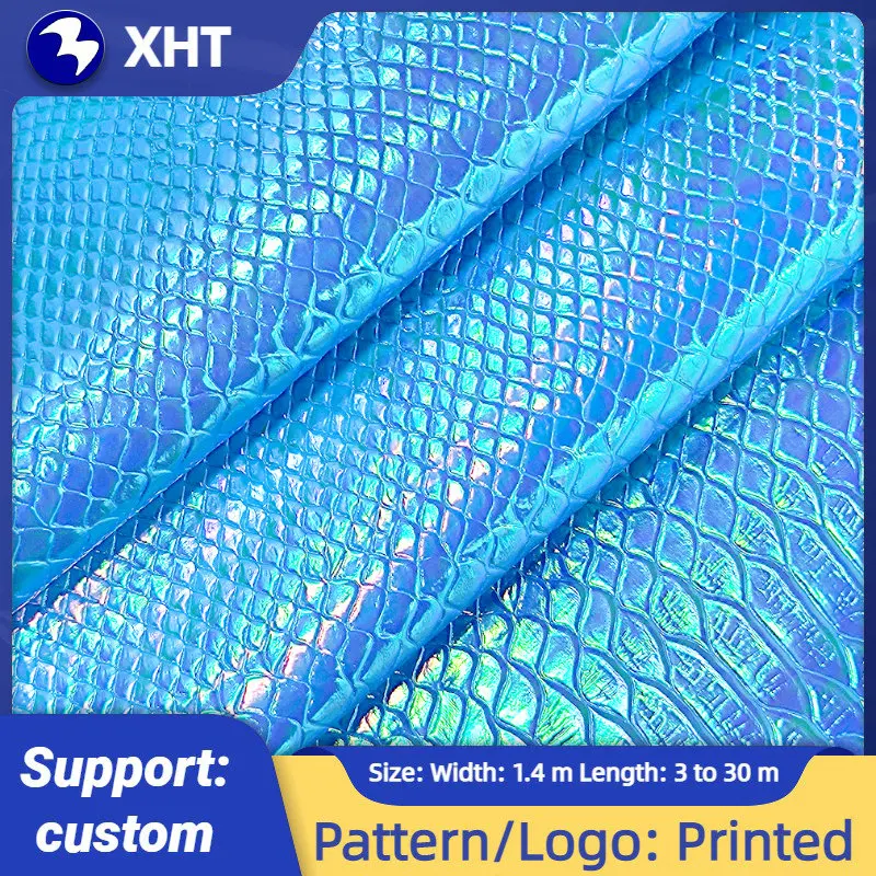 Leatherwork Embossing - 30X135cm Crocodile Skin Texture Embossed Holographic