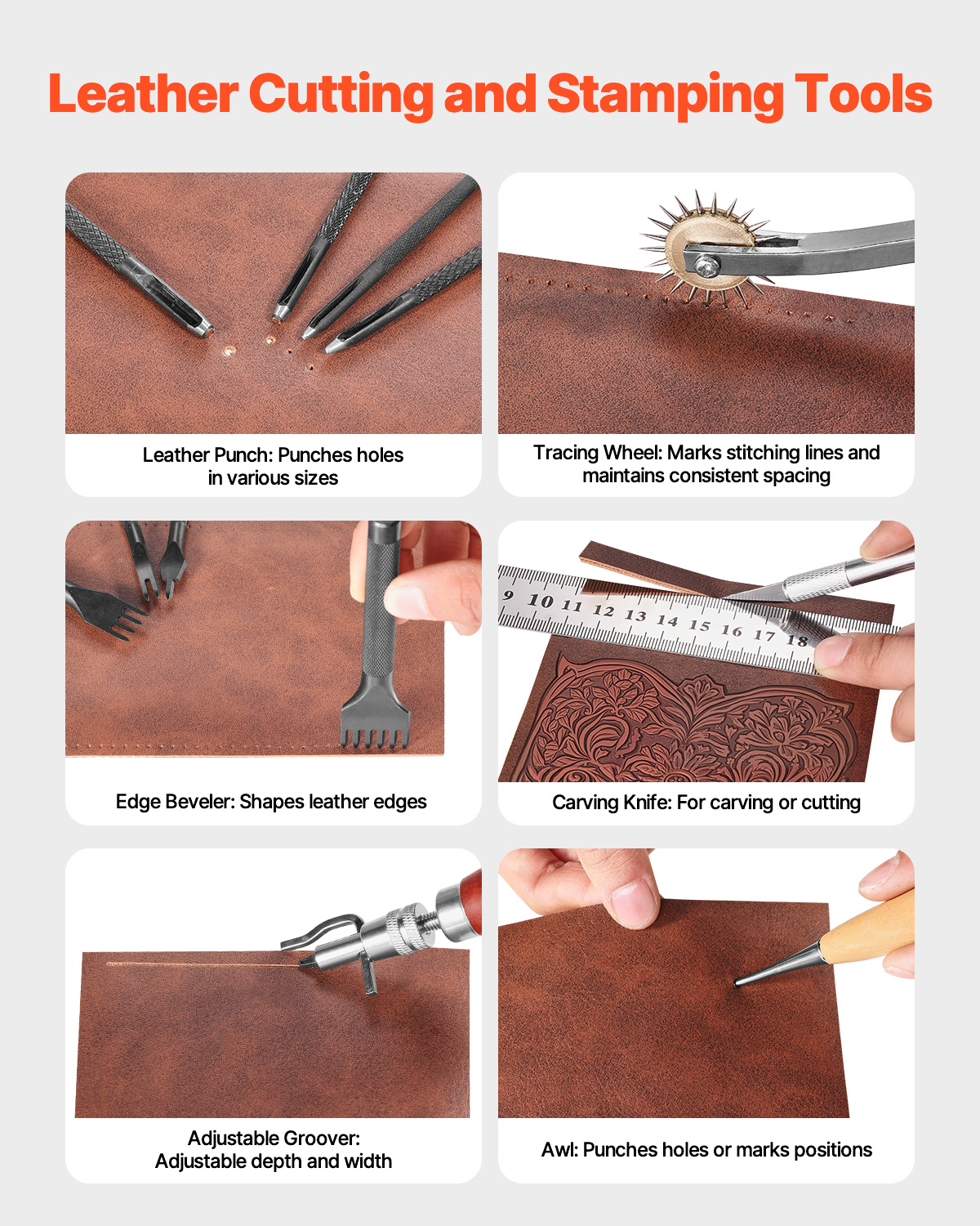 SucceBuy 38/59/61/72/92PCs Lea - Leatherwork Embossing recensie en prijs