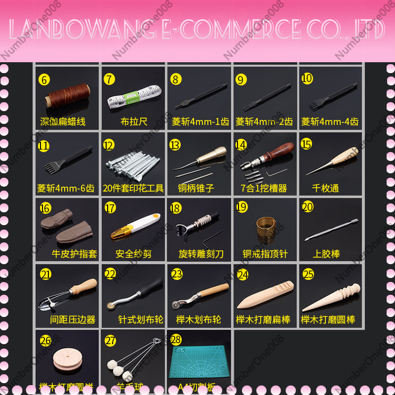 Leather Tool Set 50-Piece, Han - Groover Stitching Tool recensie en prijs