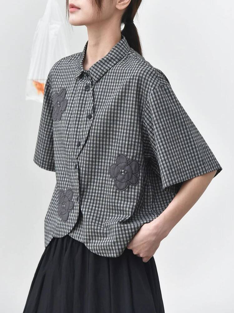 Green Plaid Women Flower Patch - Leatherwork Flowers recensie en prijs