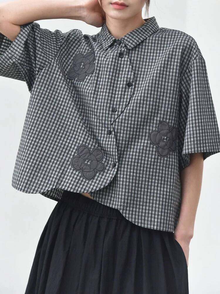 Green Plaid Women Flower Patch - Leatherwork Flowers recensie en prijs