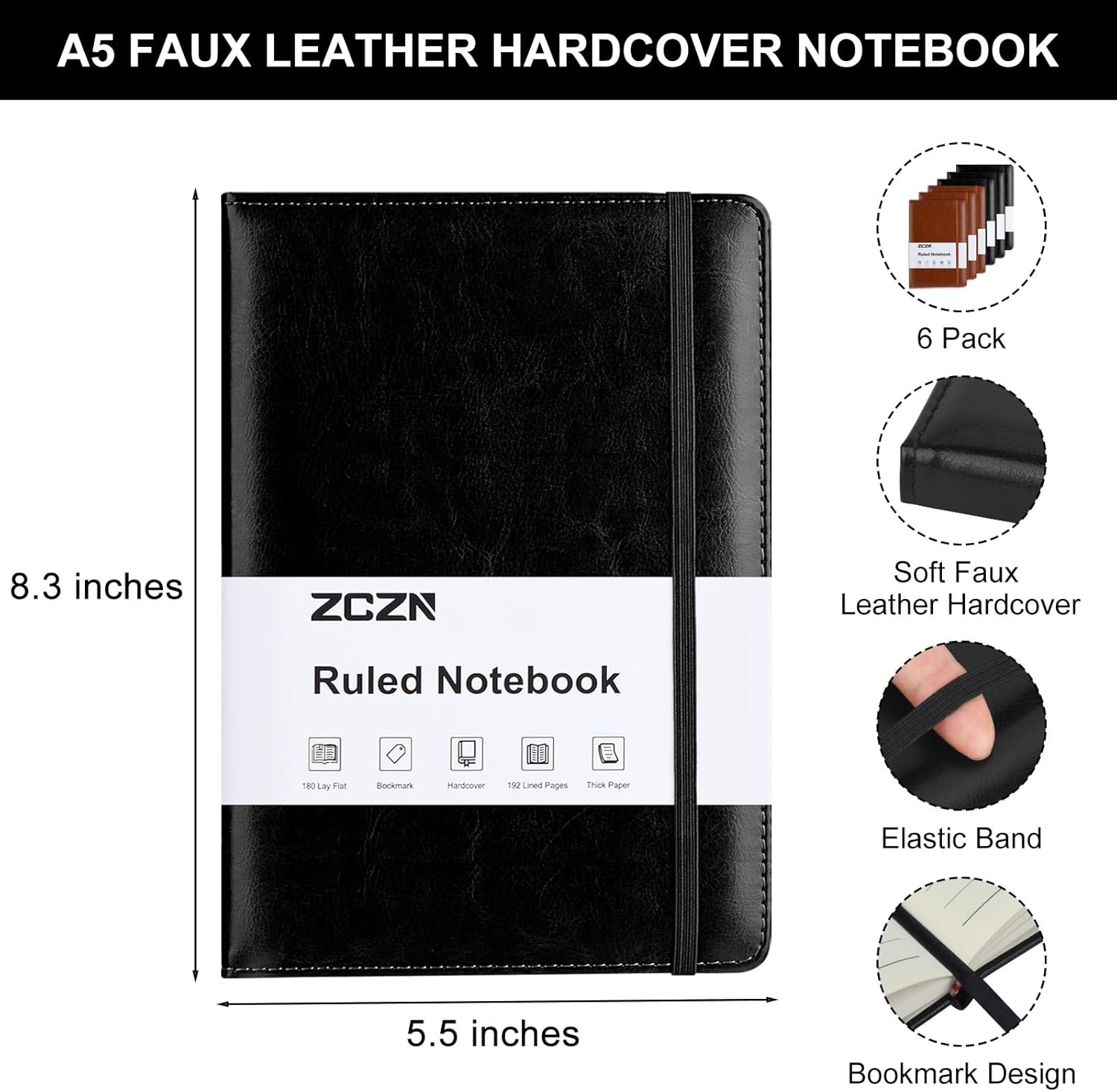 6 Pack Lined Journal Notebooks - Leatherwork Journal recensie en prijs