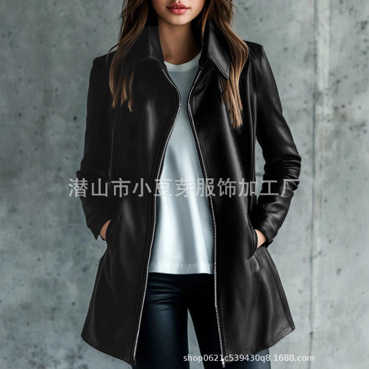 Women Mid Length Coats Zipper  - Leather Work Jacket Women'S recensie en prijs