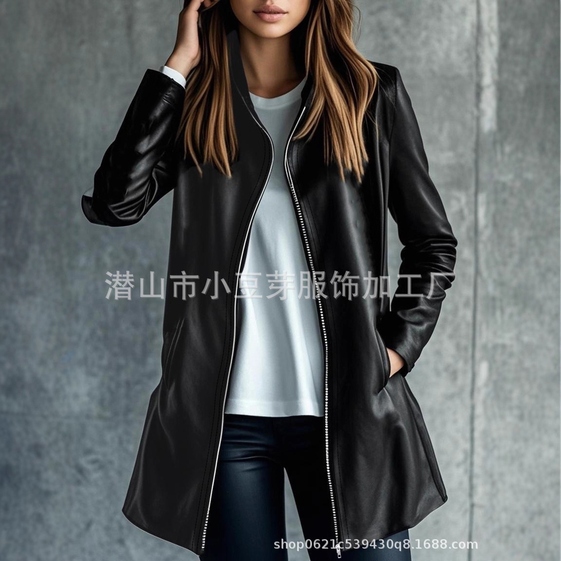 Women Mid Length Coats Zipper  - Leather Work Jacket Women'S recensie en prijs