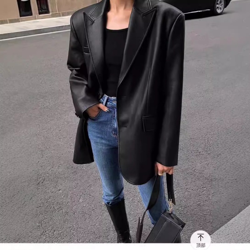 Autumn Winter PU Leather Busin - Leather Work Jacket Women'S recensie en prijs