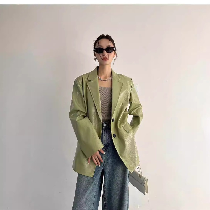 Autumn Winter PU Leather Busin - Leather Work Jacket Women'S recensie en prijs