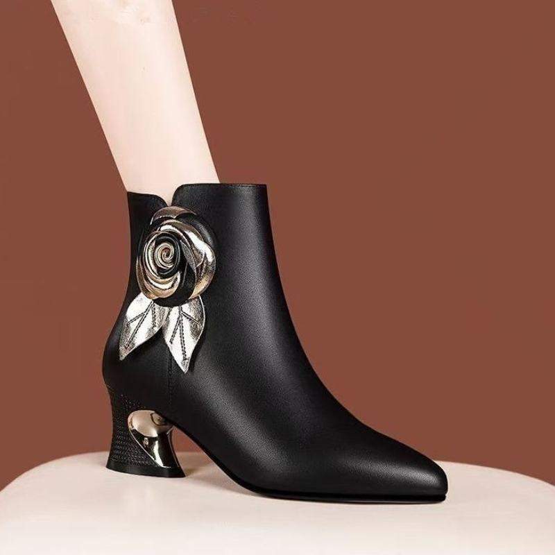 Autumn Winter Booties Leather  - Leatherwork Flowers recensie en prijs