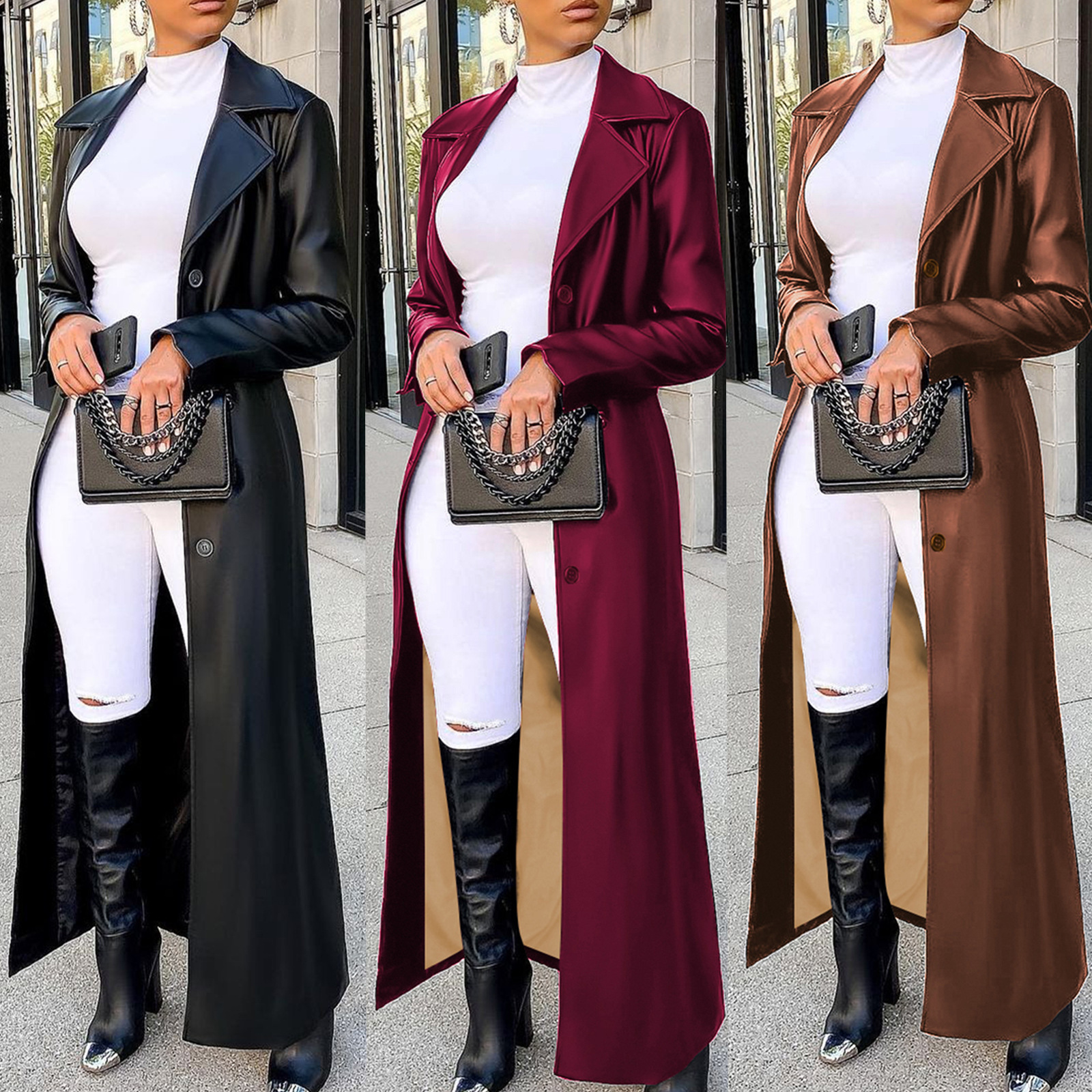 Women Coats Long Faux Leather  - Leather Work Jacket Women'S recensie en prijs