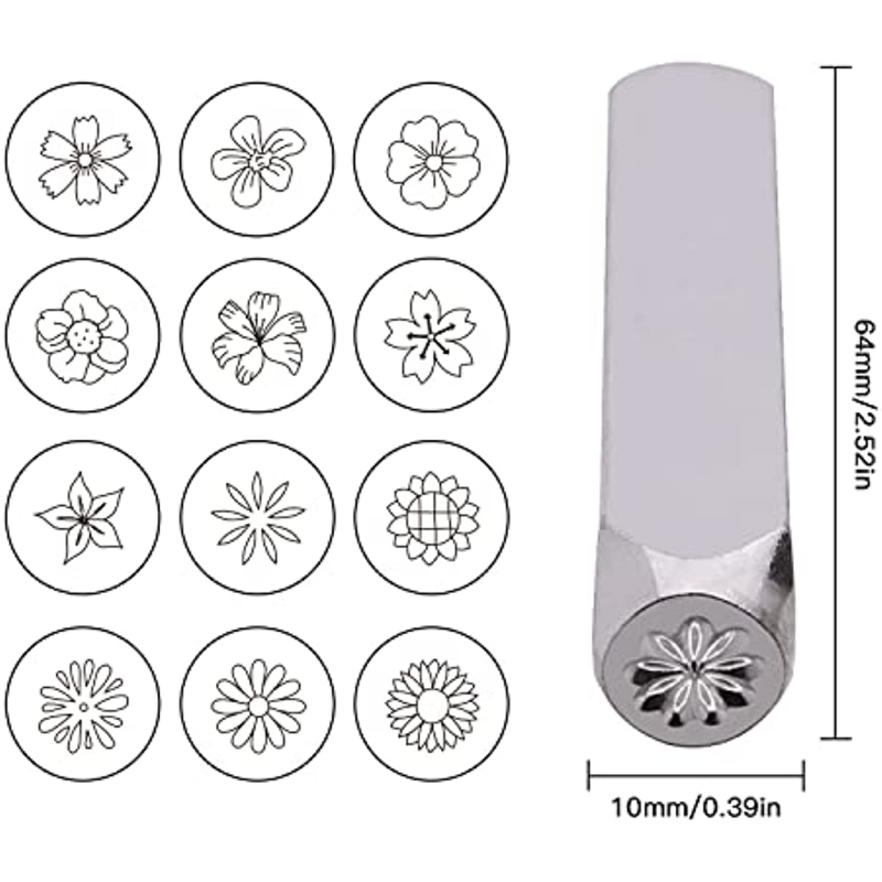 6mm flowers pattern metal stam - Leatherwork Embossing recensie en prijs