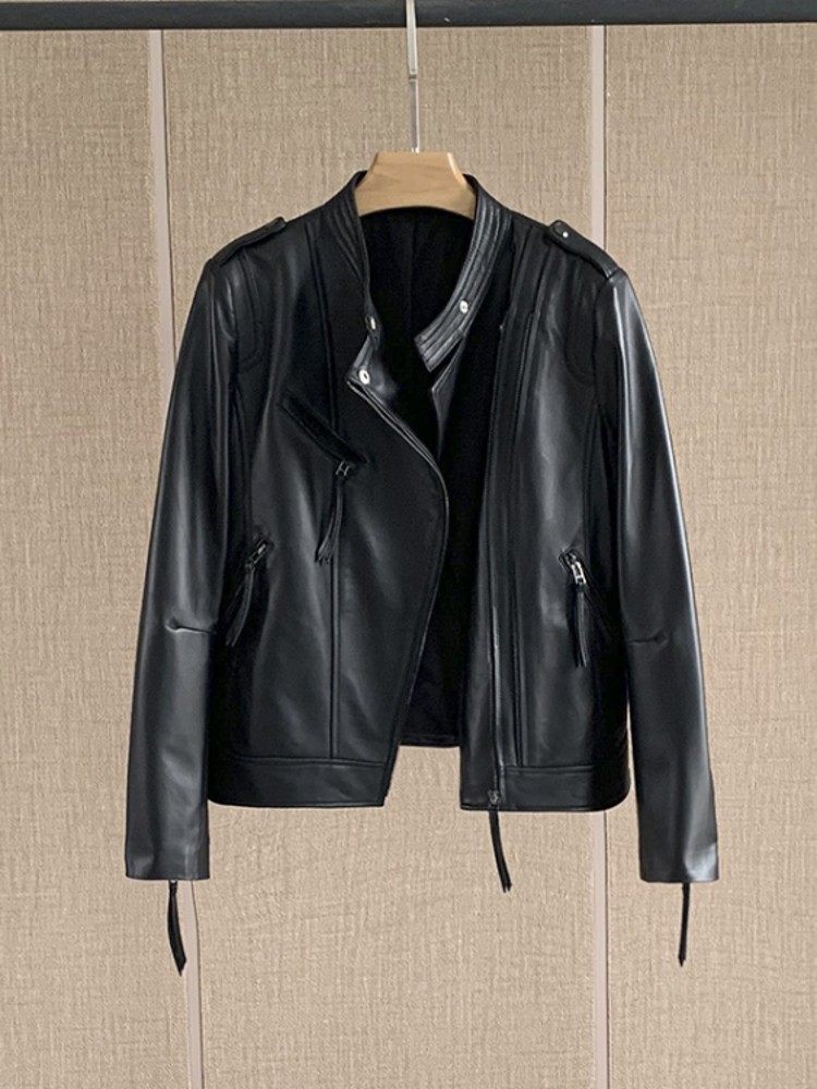 Oil Wax Sheepskin Jacket Women - Leather Work Jacket Women'S recensie en prijs