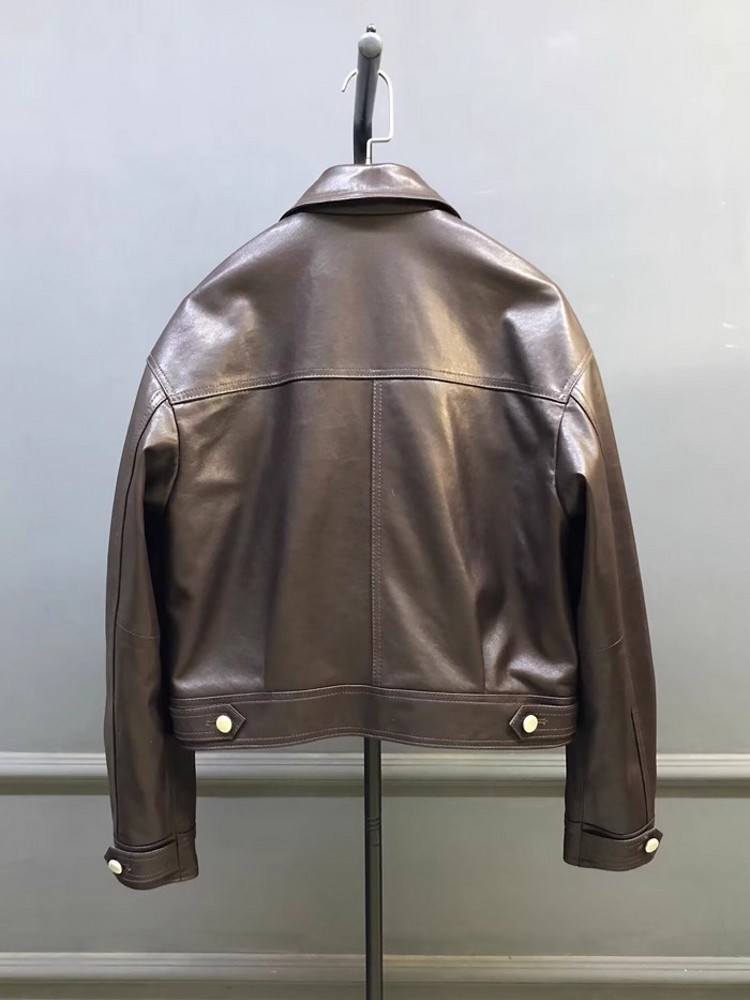 Designer Women Double Collar W - Leather Work Jacket Women'S recensie en prijs