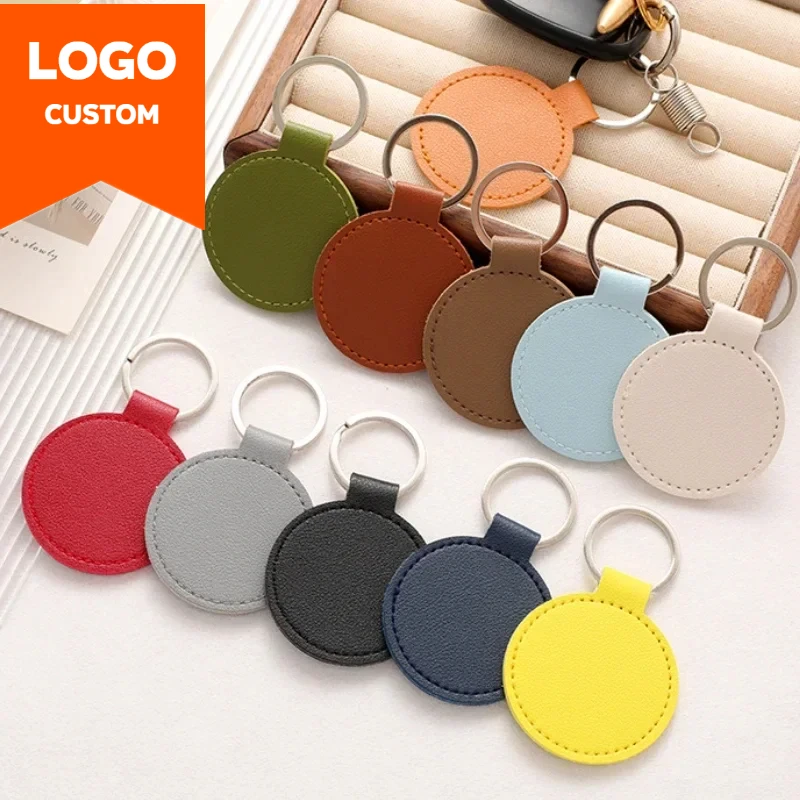 Laser Engrave Name Round PU Le - Leatherwork Keychain recensie en prijs