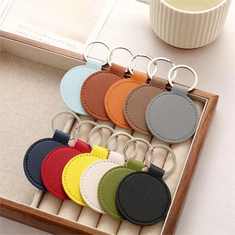 Laser Engrave Name Round PU Le - Leatherwork Keychain recensie en prijs